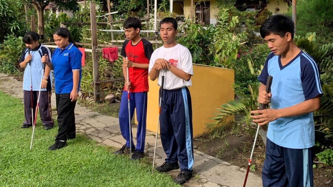 Training mit dem Blindenstock